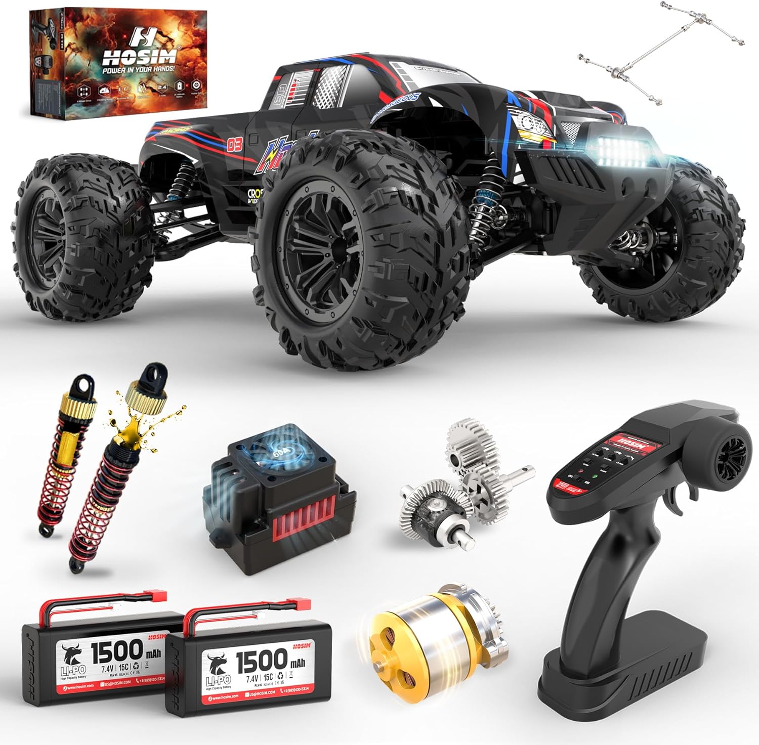 Rc Hobby Grade Monster Truck - Truk Monster RC Brushless 60+ KMH
